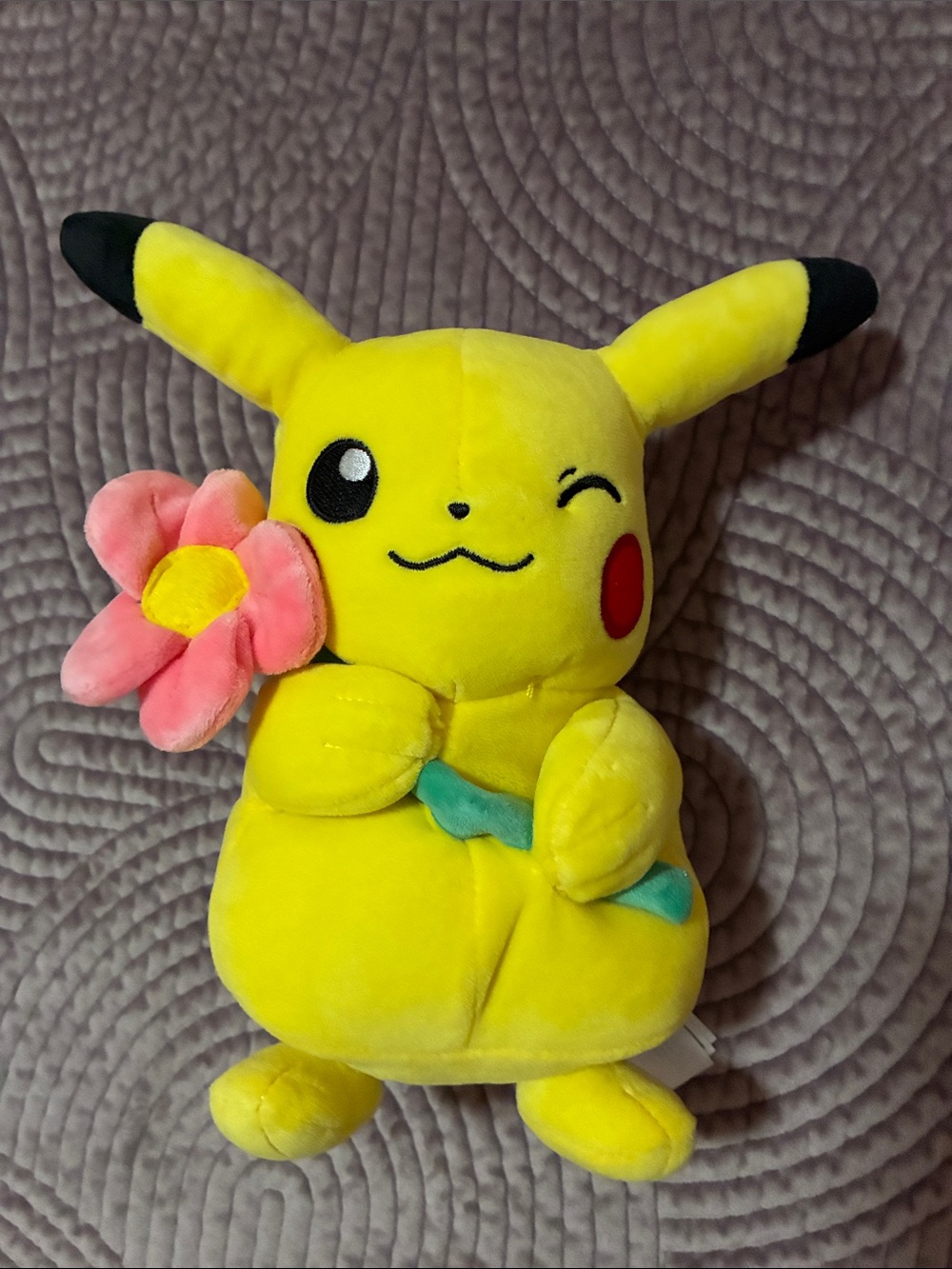 Pokemon Pikachu Plush with Pink Flower